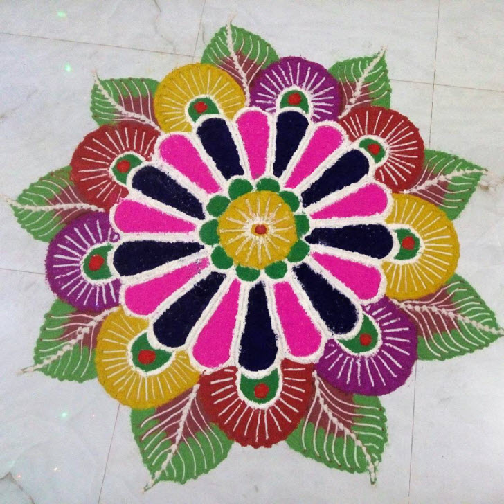 Adorable Vishwakarma Puja Rangoli