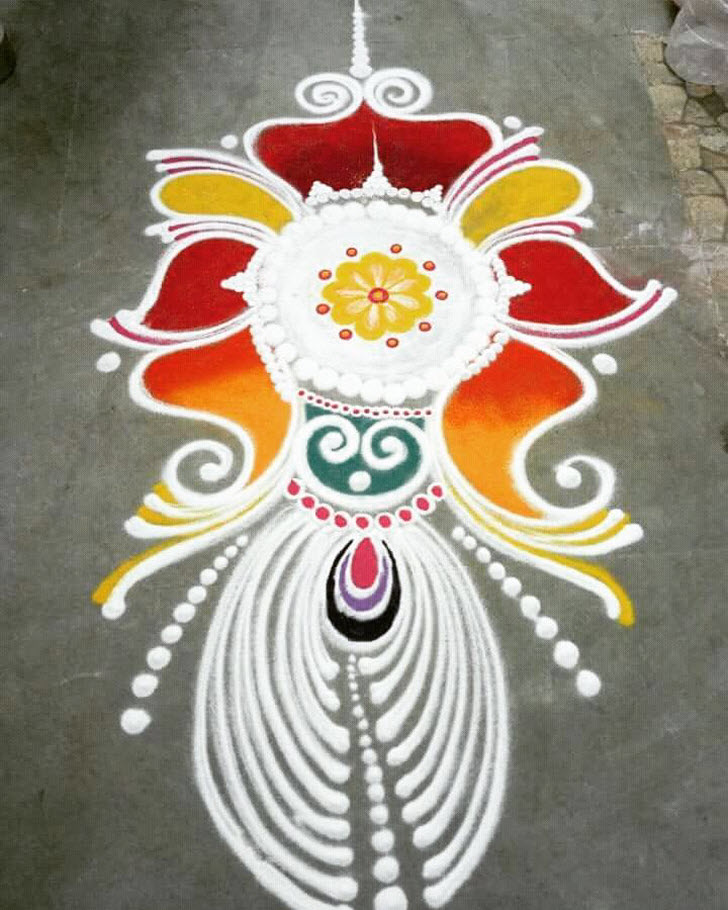 Angelic Vishwakarma Puja Rangoli