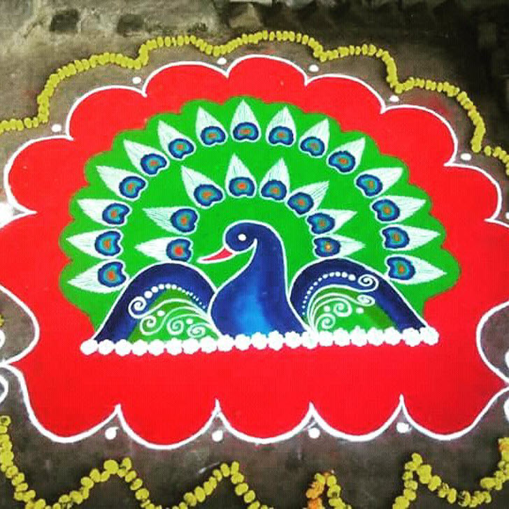 Beauteous Vishwakarma Puja Rangoli