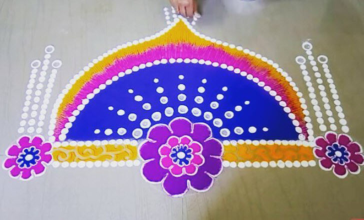 Charming Vishwakarma Puja Rangoli