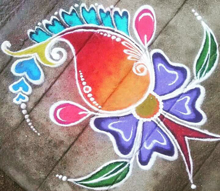 Cute Vishwakarma Puja Rangoli
